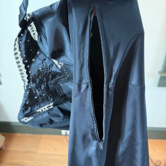 Barbizon Slip/Dress Black Babydoll Black Eyelet Lace 1950s Dark Whimsy Goth XS - Picture 11 of 12